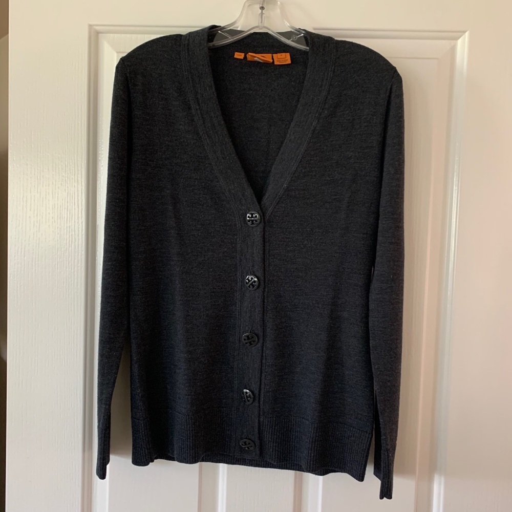 Tory Burch Dark Gray Cardigan Sweater